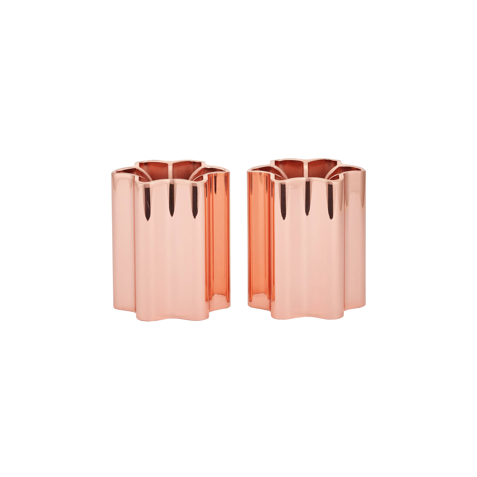 Modern Mensch Candle Holders, Rose Gold - Gessato Design Store