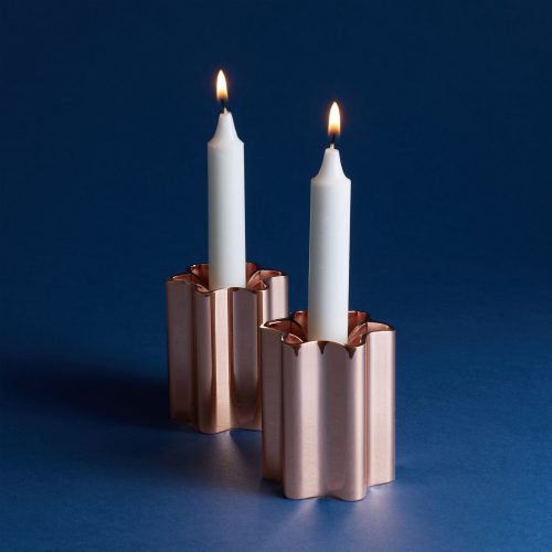 Modern Mensch Candle Holders, Rose Gold - Gessato Design Store