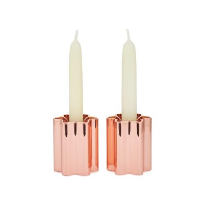 Modern Mensch Candle Holders, Rose Gold - Gessato Design Store
