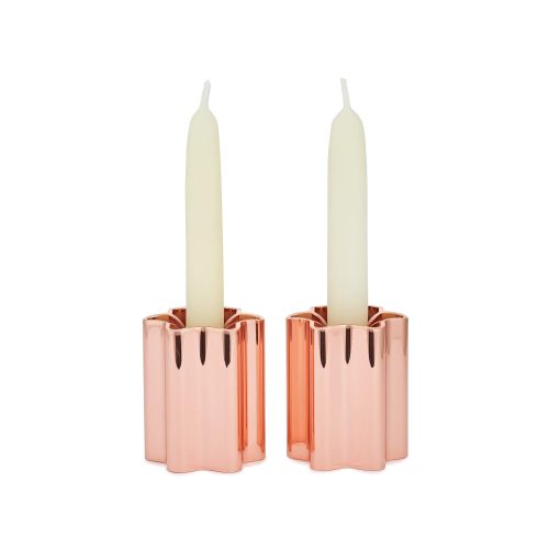 Modern Mensch Candle Holders, Rose Gold - Gessato Design Store