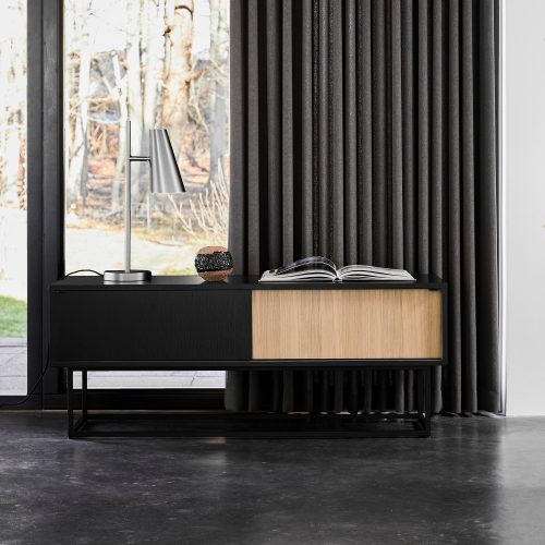 Virka Sideboard Low, Oak/Black - Gessato Design Store