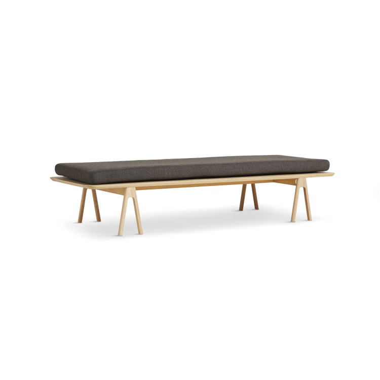 Level Daybed Dark Brown Bouclé/Oak