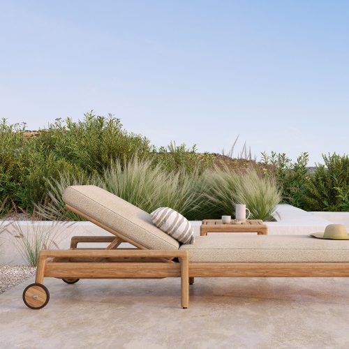 Jack Outdoor Adjustable Lounger Wooden Frame Teak - Gessato Design Store