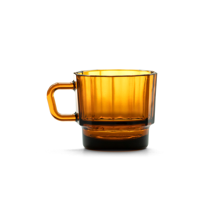 W Glass Coffee Cup, Amber