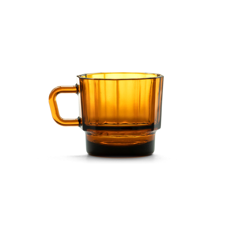 W Glass Coffee Cup Amber Gessato Design Store