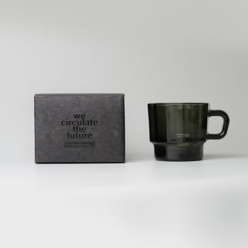 W Glass Coffee Cup, Black - Gessato Design Store