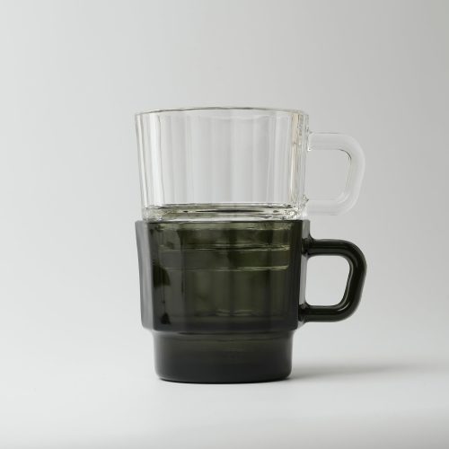 W Glass Coffee Cup, Black - Gessato Design Store