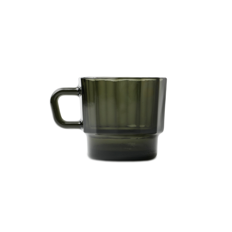 W Glass Coffee Cup, Black