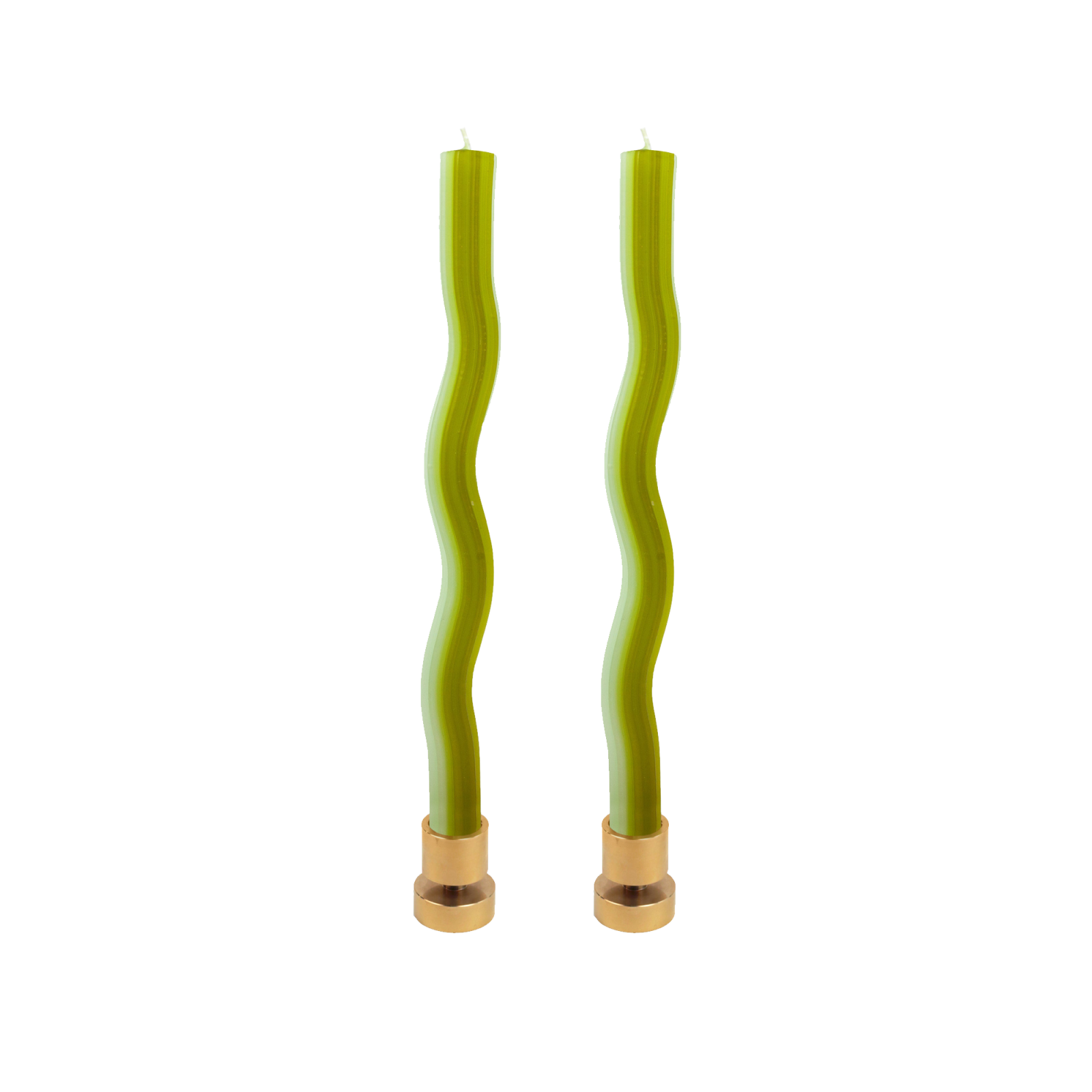 Wiggle Candles - Green, Set of 2 - Gessato Design Store