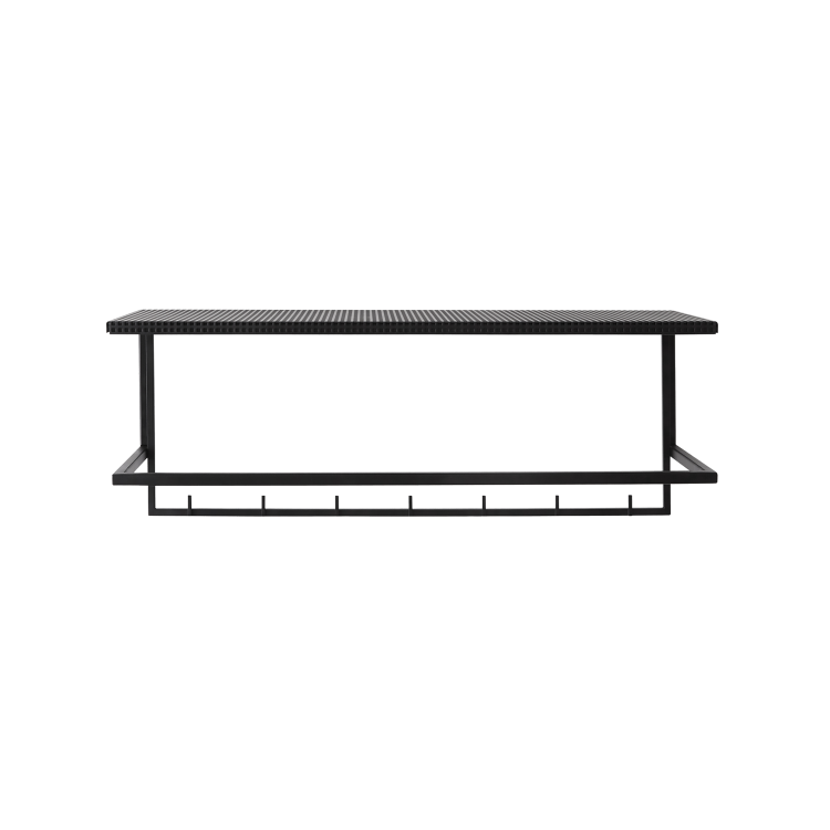 Grid, Wall Mounted Coat Rack With Shelf