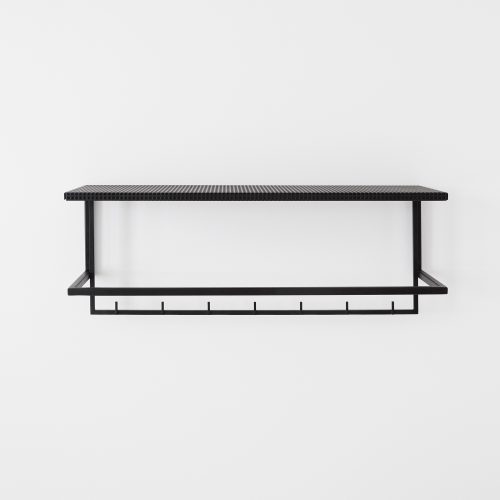 Grid, Wall Mounted Coat Rack With Shelf - Gessato Design Store