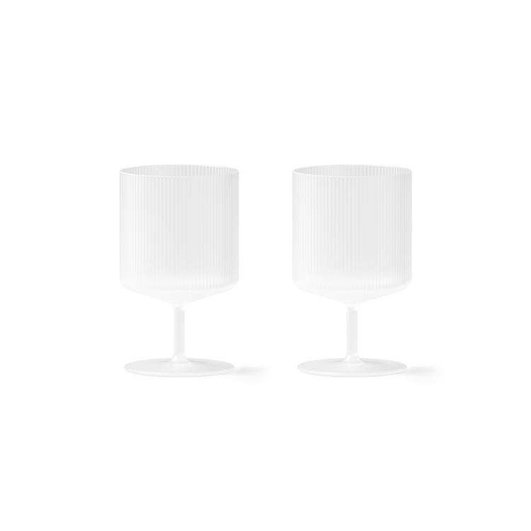 Ripple Frosted Wine Glasses, Set of 2