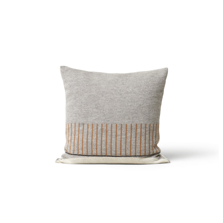 Aymara Grey and Brown Stripe Throw Pillow - Gessato Design Store