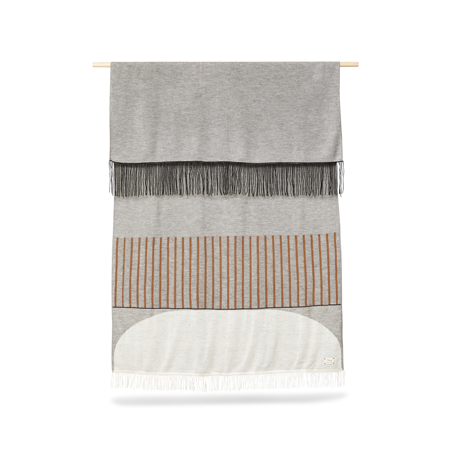 Aymara Grey/Brown Stripe Throw Blanket - Gessato Design Store