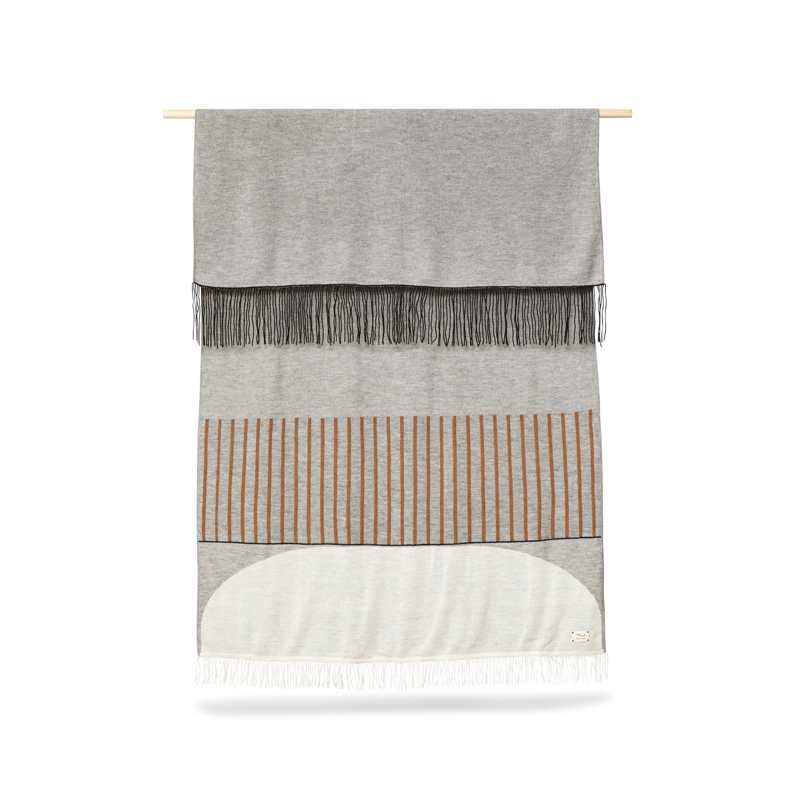 Aymara Grey/Brown Stripe Throw Blanket - Gessato Design Store