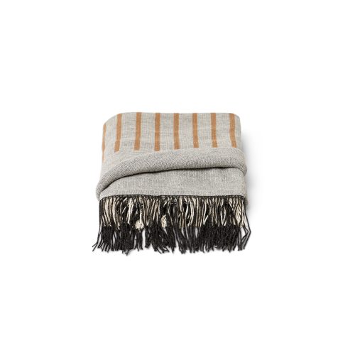 Aymara Grey/Brown Stripe Throw Blanket - Gessato Design Store