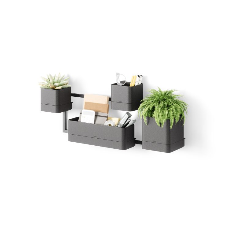 Portaoggetti Per Doccia Umbra Cubiko | Design Moderno Con Ganci A S | Colore Bianco E Nero