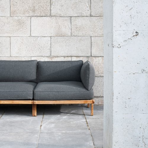 Rib Outdoor Sofa Adaptable Corner Module with Cushion - Gessato Design Store