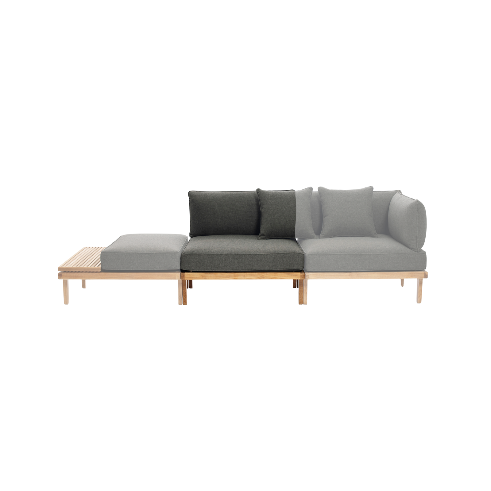 RIB Outdoor Sofa Central Module with Cushions - Gessato Design Store