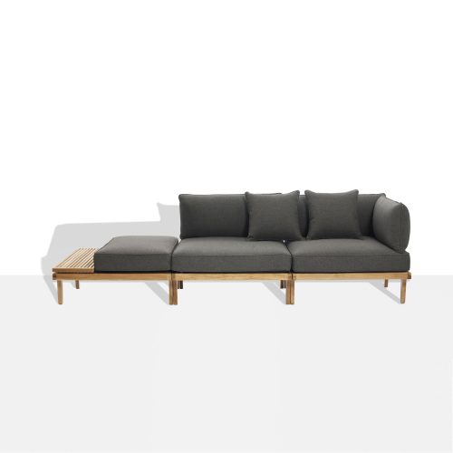 Rib Outdoor Sofa Half-Cushion Ottoman Module - Gessato Design Store