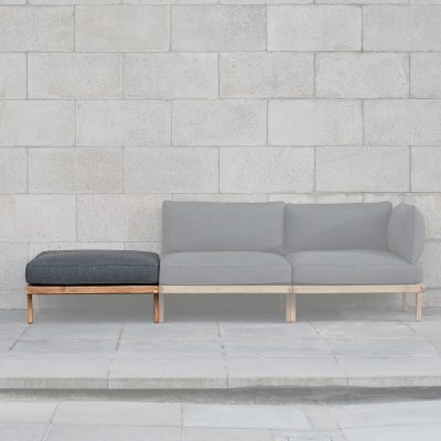 Rib Outdoor Sofa Ottoman Module with Cushion - Gessato Design Store