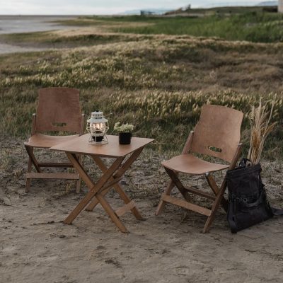 Ridgetop Wood Table and Folding Chair Set - Gessato Design Store