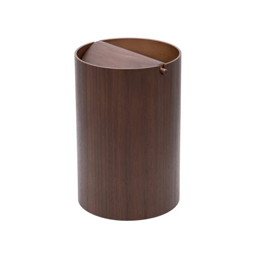 Wood Waste Basket with Lid - Gessato Design Store