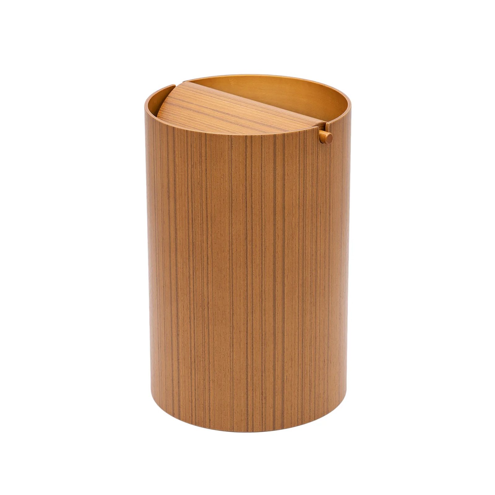 Wood Waste Basket with Lid - Gessato Design Store