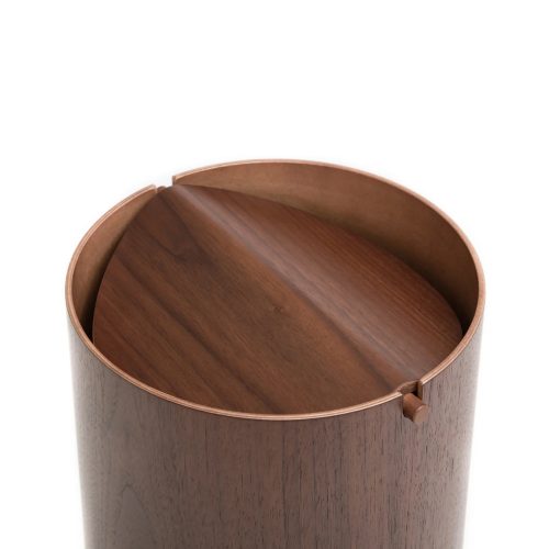 Wood Waste Basket with Lid - Gessato Design Store