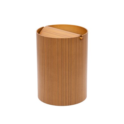 Wood Waste Basket with Lid - Gessato Design Store