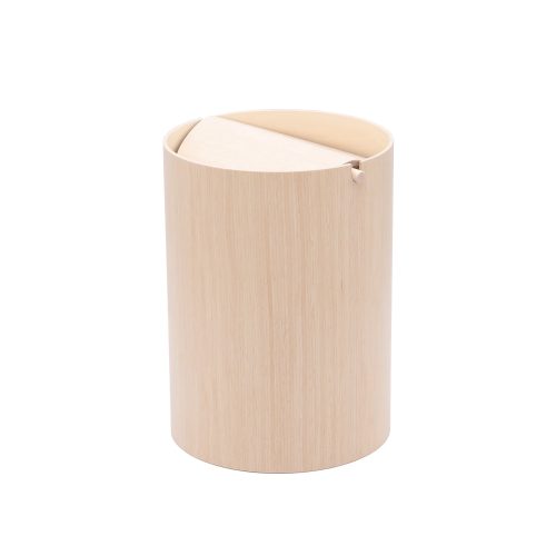 Wood Waste Basket with Lid - Gessato Design Store