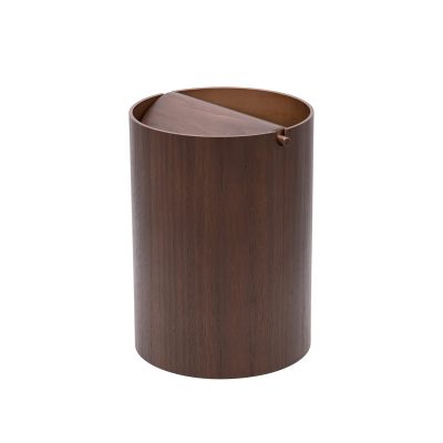 Wood Waste Basket with Lid - Gessato Design Store
