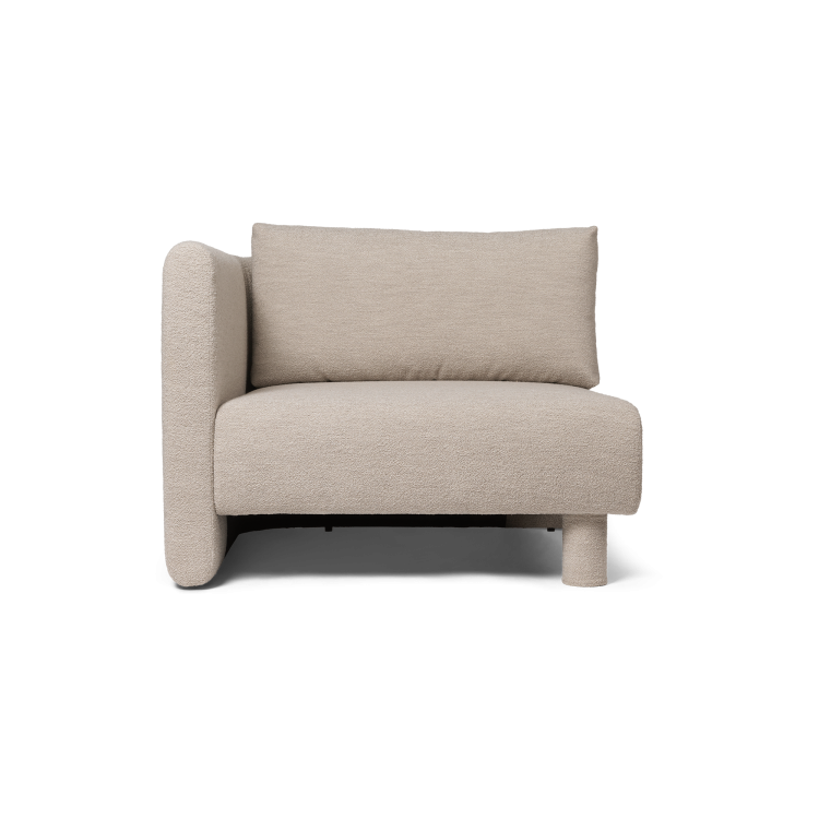 Dase Sofa Armrest Left, Soft Bouclé – Natural