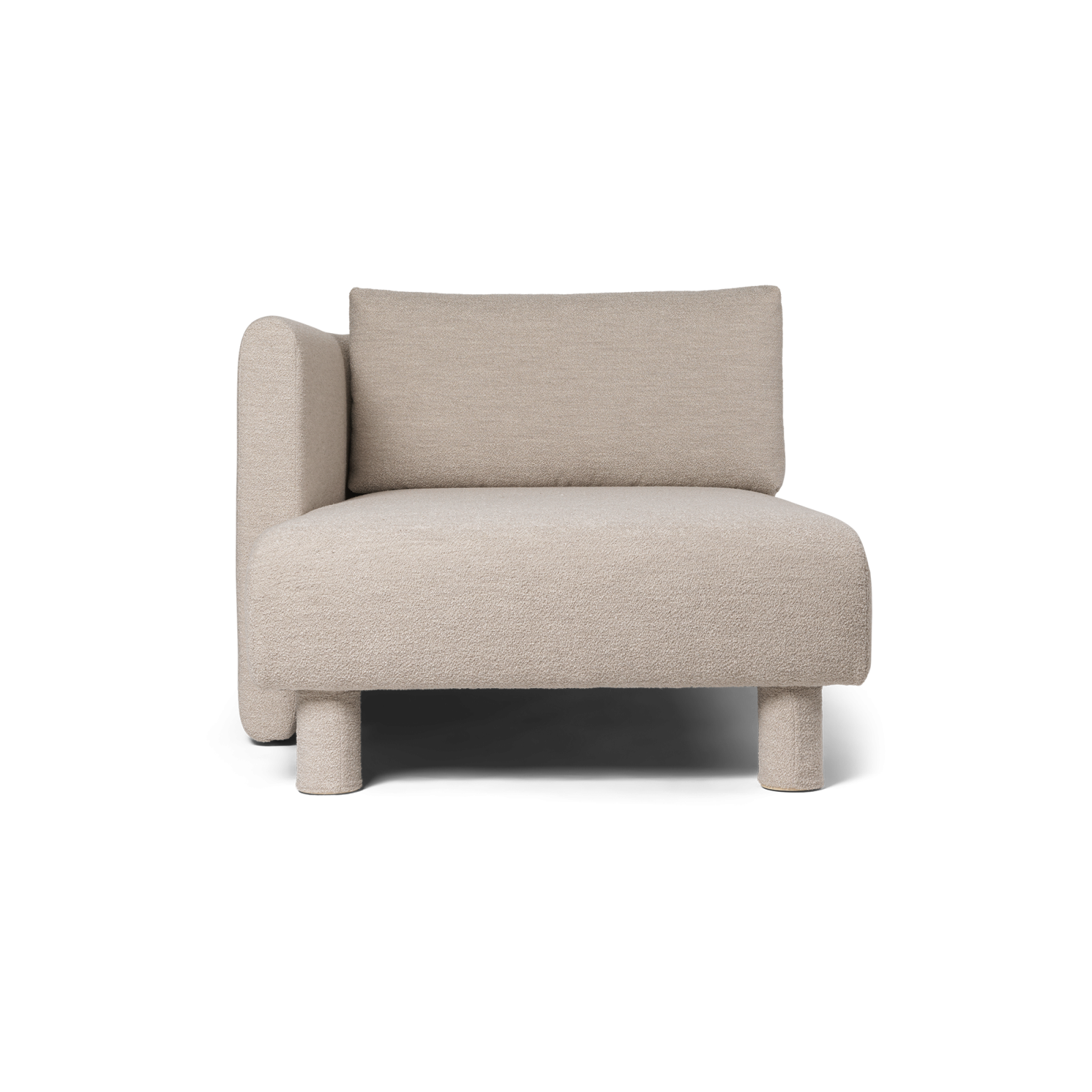 Dase Sofa Chaise Longue Left, Soft Bouclé - Natural - Gessato Design Store