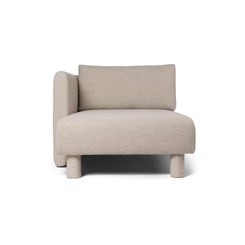 Dase Sofa Chaise Longue Left, Soft Bouclé - Natural - Gessato Design Store