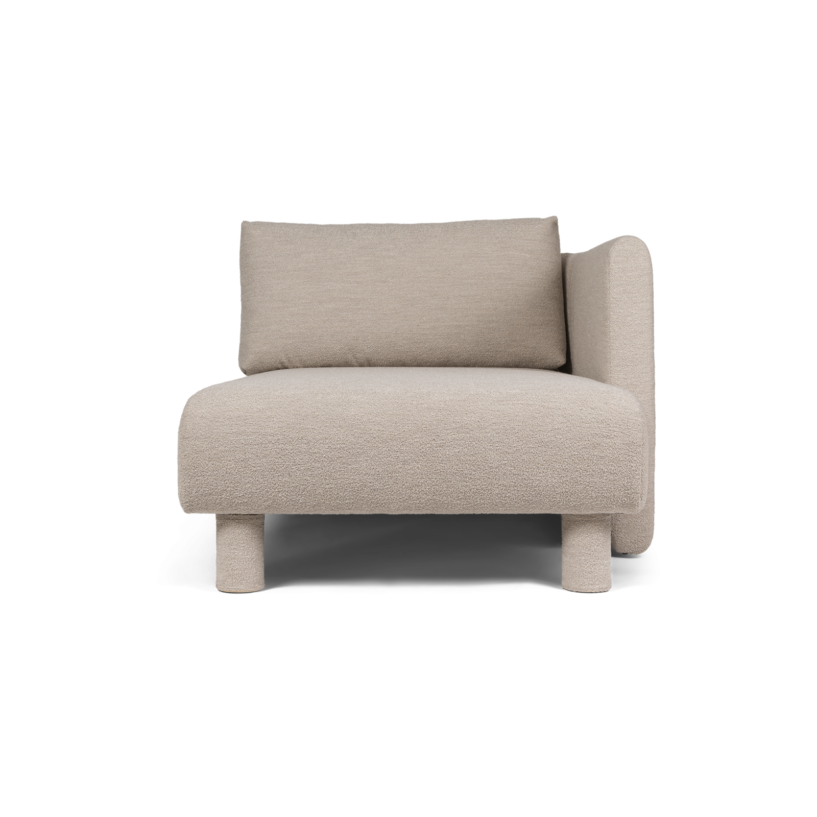 Dase Sofa Chaise Longue Right, Soft Bouclé - Natural - Gessato Design Store