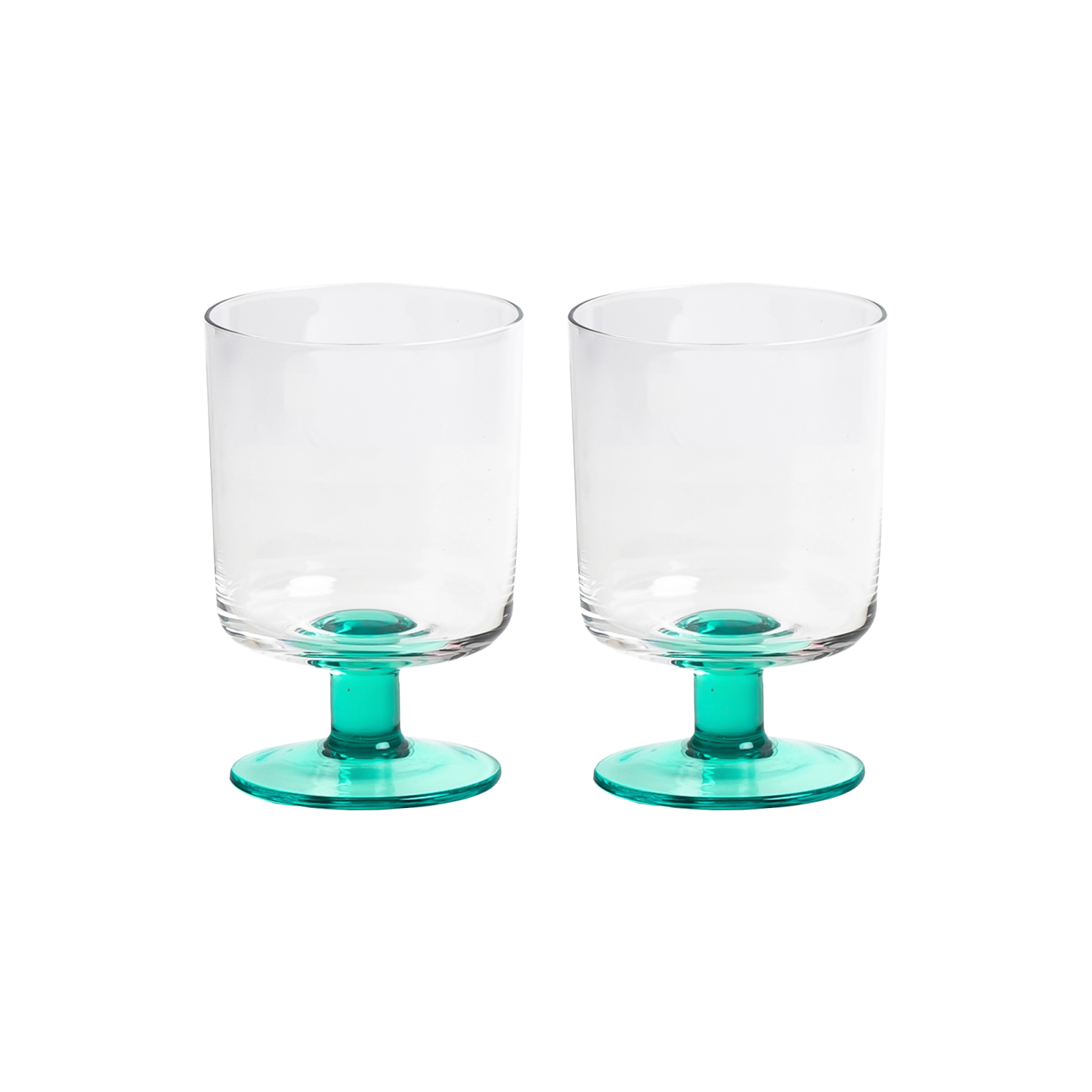 Eddie Wine Glasses - Clear/Green, Set of 2 - Gessato Design Store