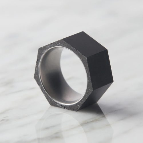 Seven Concrete Ring, Dark Grey - Gessato Design Store