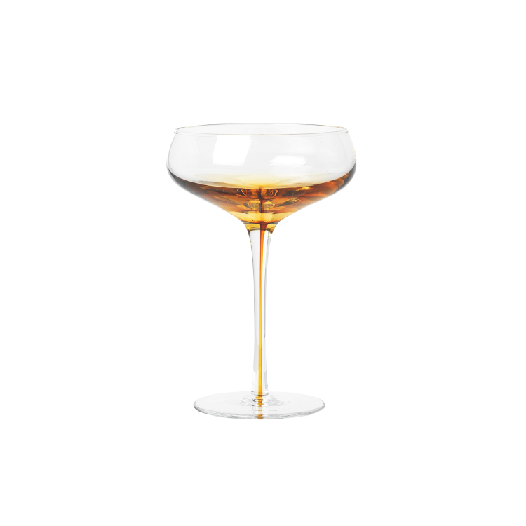 Amber Champagne Glass, Set of 4
