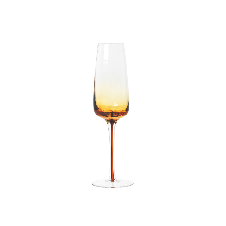 Amber Flute Glass, Set of 4