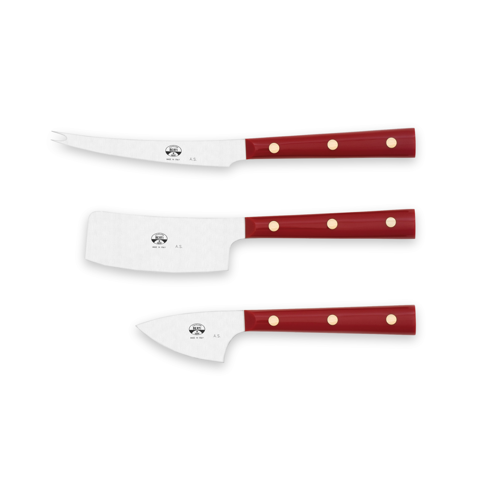 Cheese Ceremony Knife Set - Red Lucite - Gessato Design Store