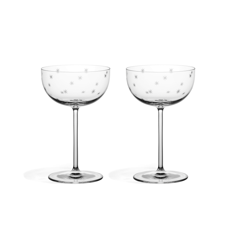 Star Cut Coupe Glass Set of 2