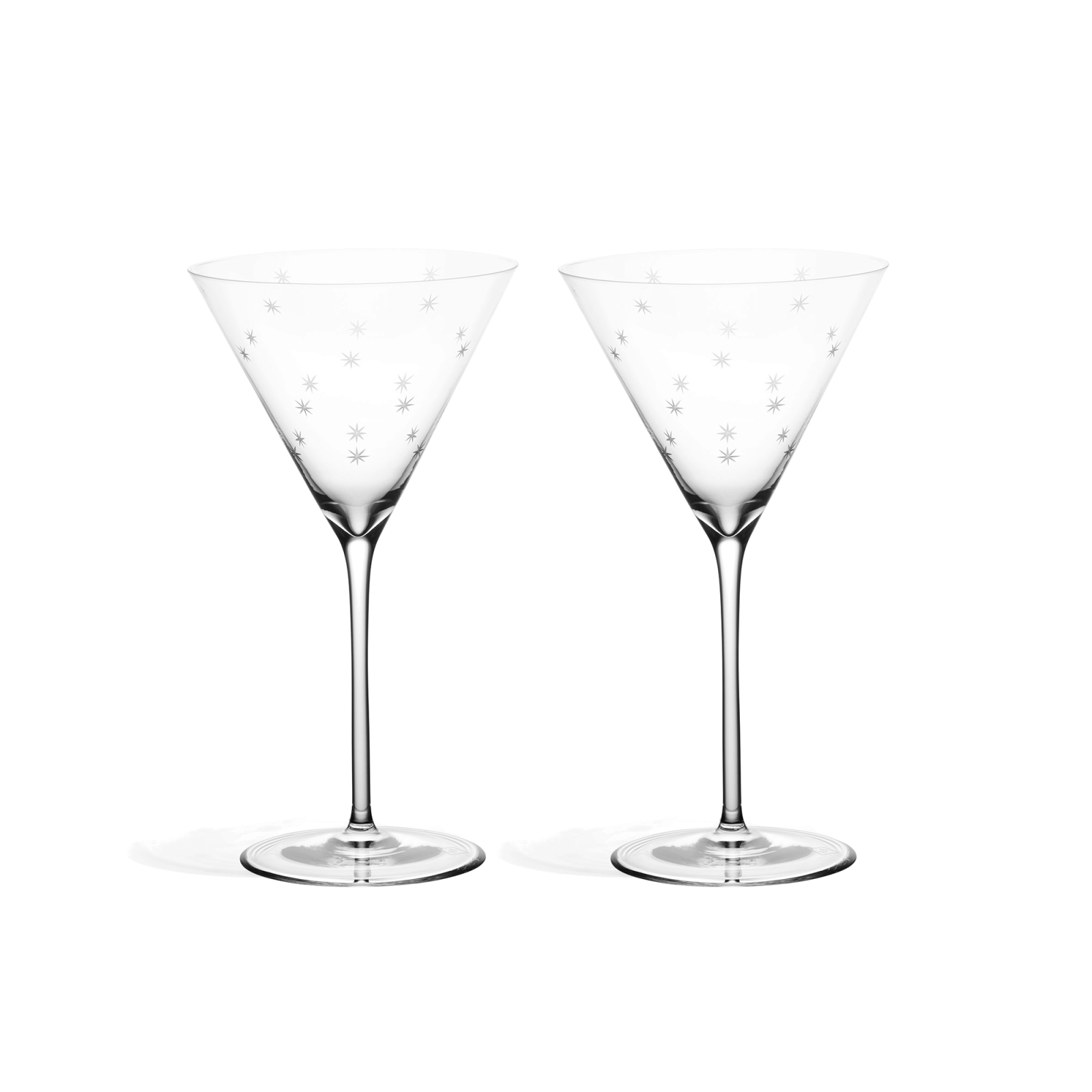 Star Cut Martini Glass Set of 2 - Gessato Design Store