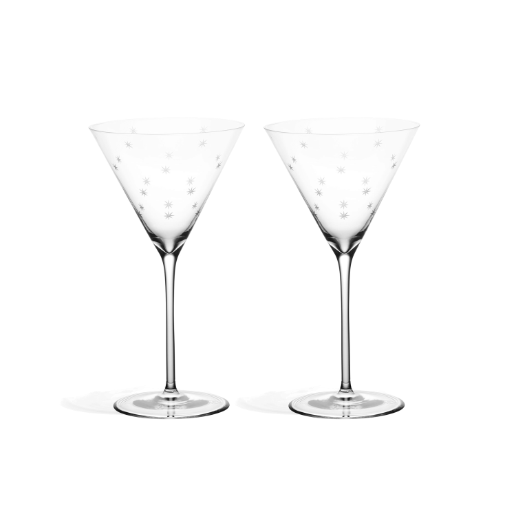 Star Cut Martini Glass Set of 2