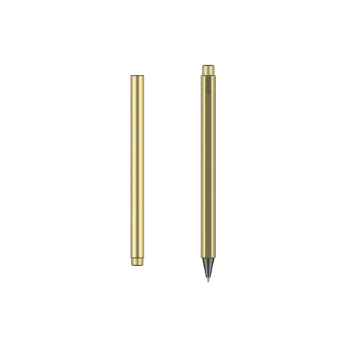 Stilform Flow Rollerball Pen, Brass - Gessato Design Store