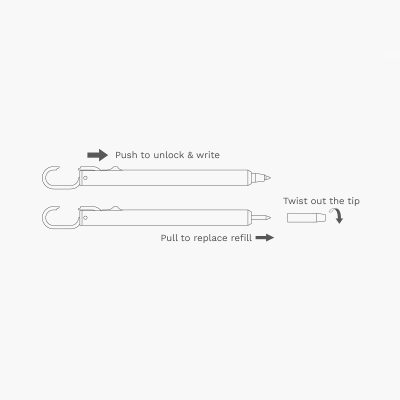HANG-ON Ballpoint Pen, Black - Gessato Design Store