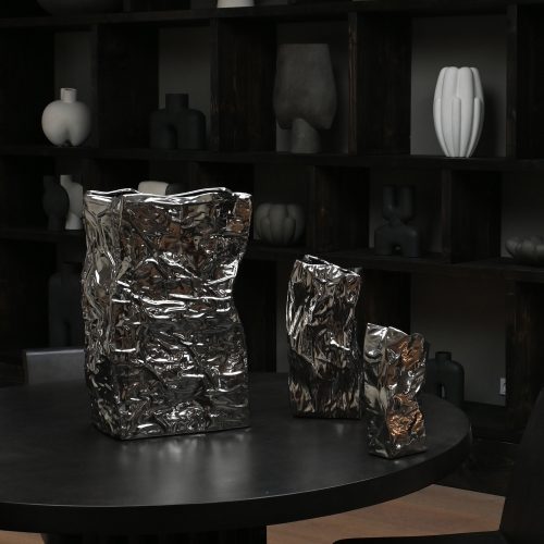 Kami Vase, Chrome - Gessato Design Store