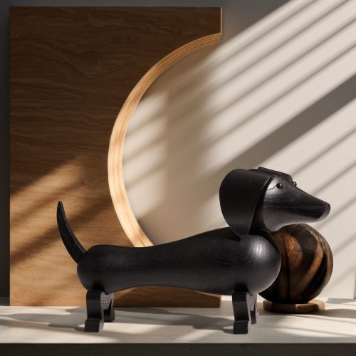 Kay Bojesen Dog, Dark Stained Oak - Gessato Design Store