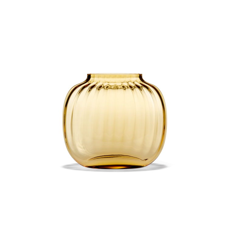 Primula Oval Vase, 4.9″ Tall Amber