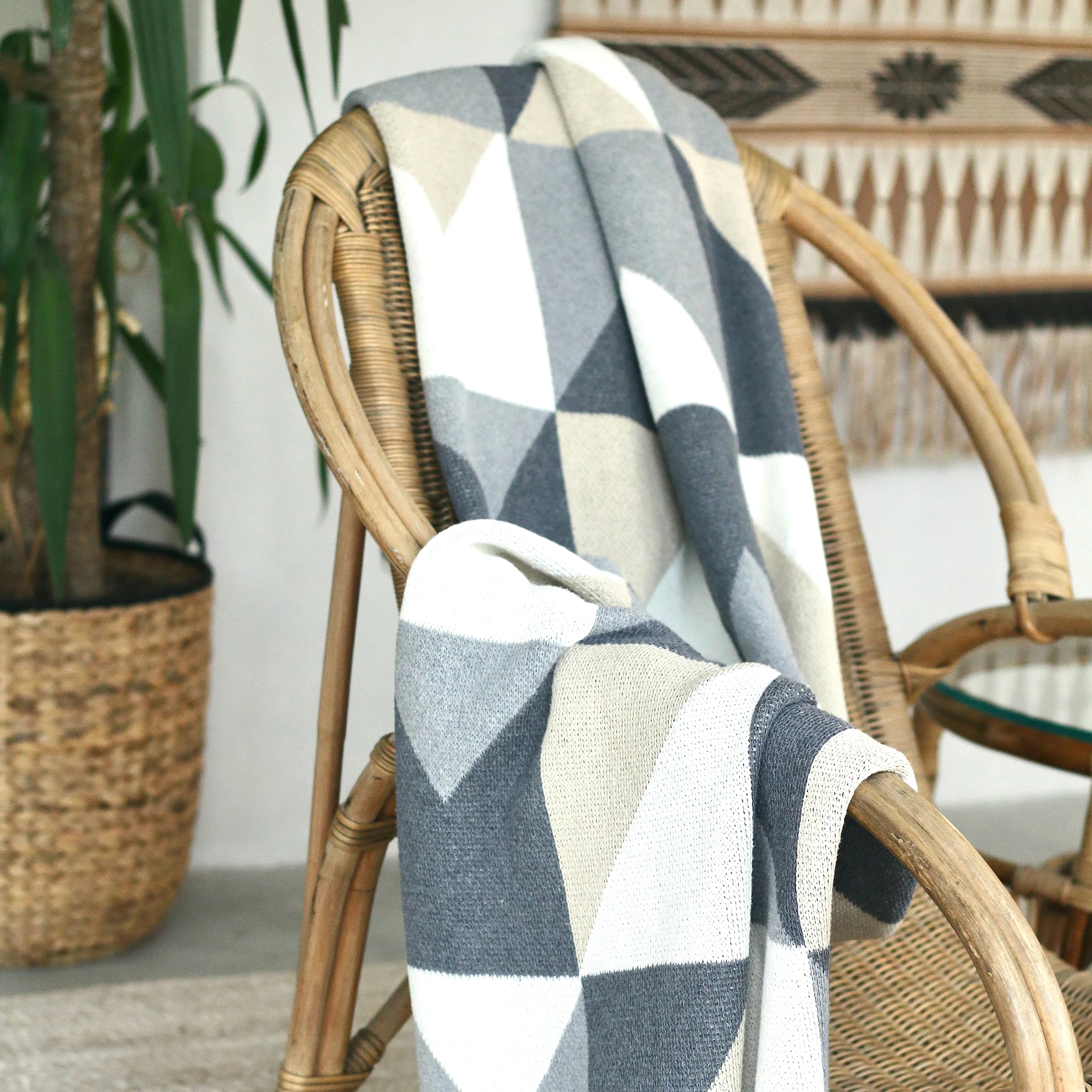 Happy Habitat - Angles Throw in Neutral | Gessato Design Store